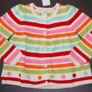 NWT Gymboree 2T 3T multi stripe cardigan sweater Cozy Cutie